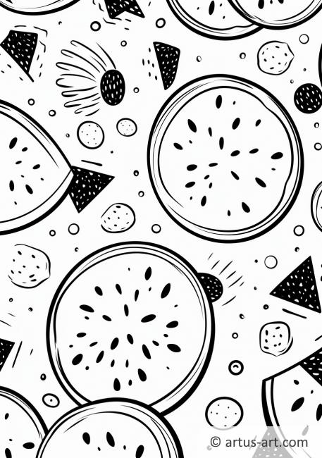 Watermelon Party Coloring Page